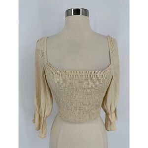 Dress Forum Ribbed Square Neck 3/4 Sleeves Top